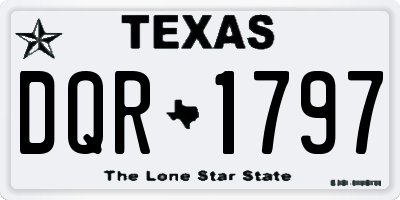 TX license plate DQR1797