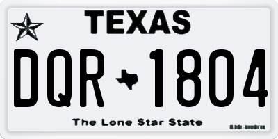 TX license plate DQR1804
