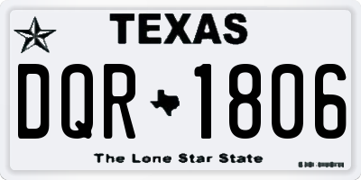 TX license plate DQR1806