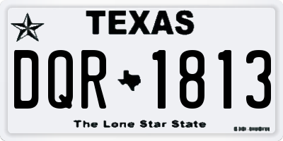 TX license plate DQR1813