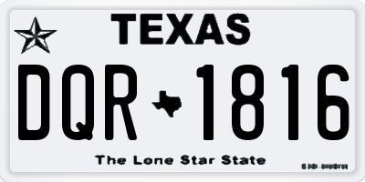 TX license plate DQR1816
