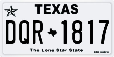 TX license plate DQR1817