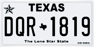 TX license plate DQR1819