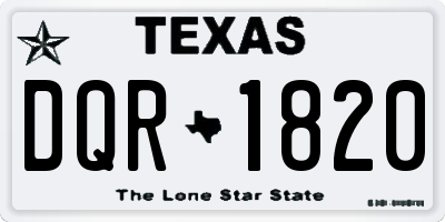 TX license plate DQR1820