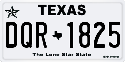 TX license plate DQR1825
