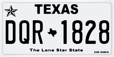 TX license plate DQR1828