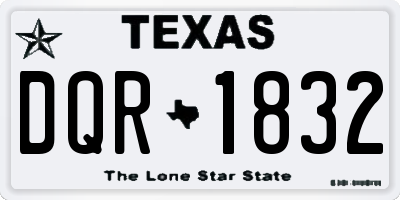 TX license plate DQR1832