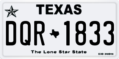 TX license plate DQR1833