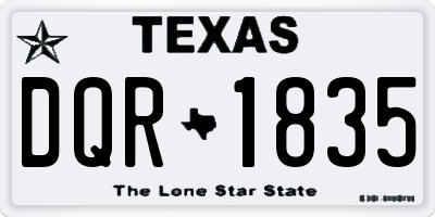 TX license plate DQR1835