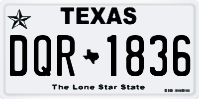 TX license plate DQR1836