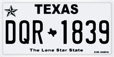 TX license plate DQR1839