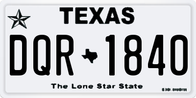 TX license plate DQR1840