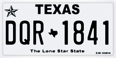 TX license plate DQR1841