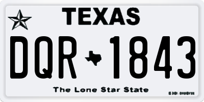 TX license plate DQR1843