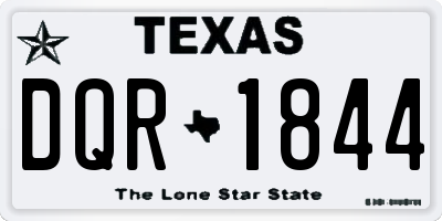 TX license plate DQR1844