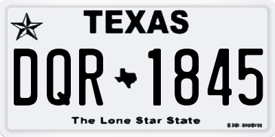 TX license plate DQR1845