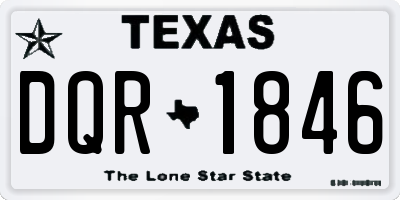 TX license plate DQR1846