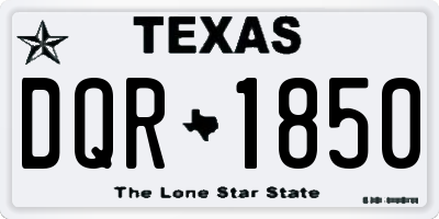 TX license plate DQR1850