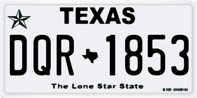 TX license plate DQR1853
