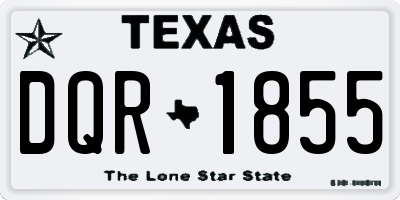 TX license plate DQR1855