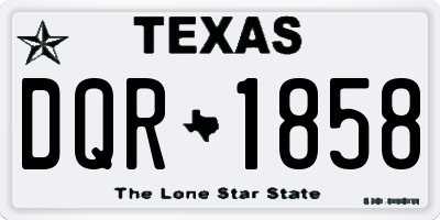 TX license plate DQR1858