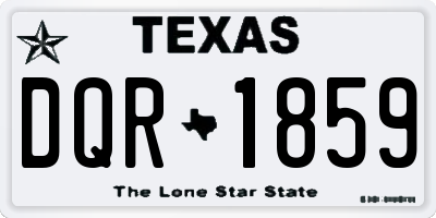 TX license plate DQR1859