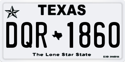 TX license plate DQR1860