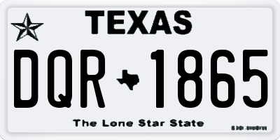 TX license plate DQR1865