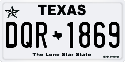 TX license plate DQR1869