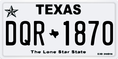 TX license plate DQR1870