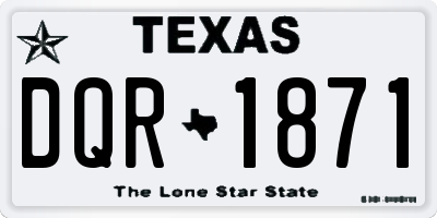 TX license plate DQR1871