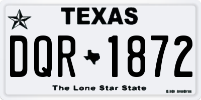 TX license plate DQR1872