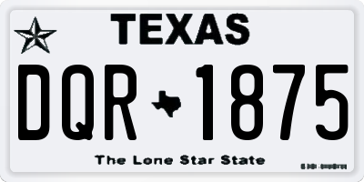 TX license plate DQR1875
