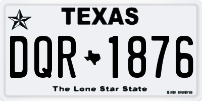 TX license plate DQR1876