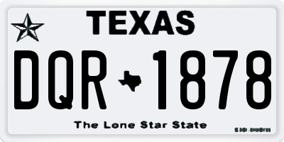 TX license plate DQR1878