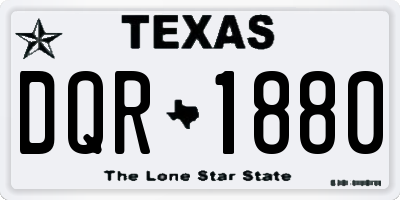 TX license plate DQR1880