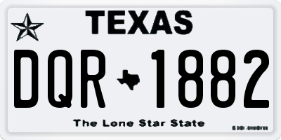 TX license plate DQR1882