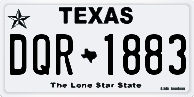 TX license plate DQR1883