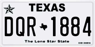 TX license plate DQR1884