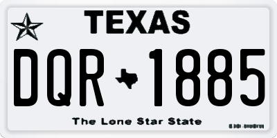 TX license plate DQR1885