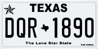 TX license plate DQR1890
