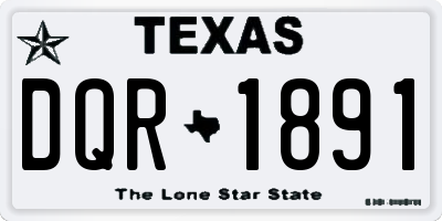 TX license plate DQR1891
