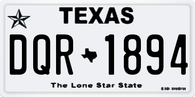 TX license plate DQR1894