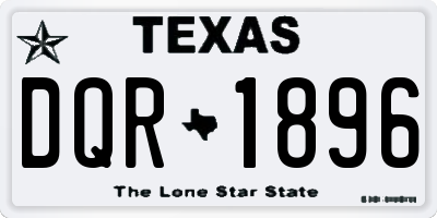 TX license plate DQR1896