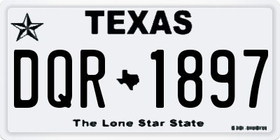 TX license plate DQR1897
