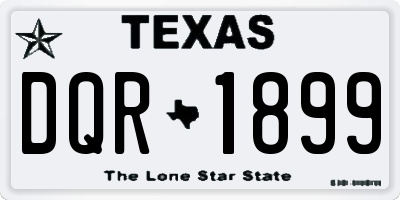 TX license plate DQR1899