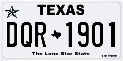 TX license plate DQR1901