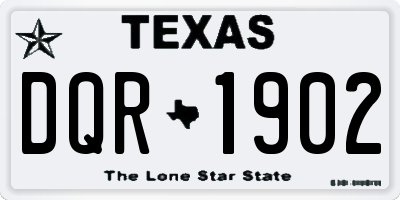 TX license plate DQR1902