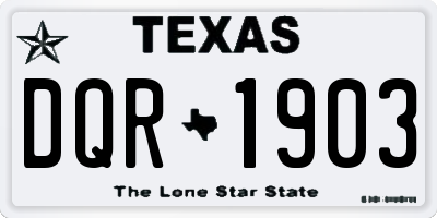 TX license plate DQR1903