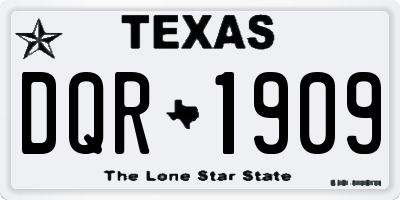 TX license plate DQR1909